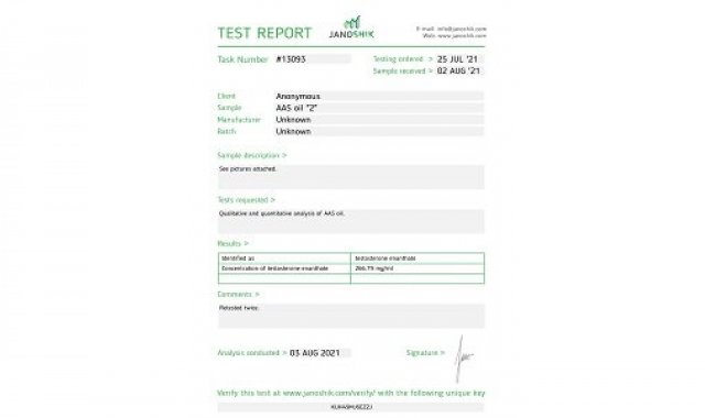 Odin Pharma Testosterone E Lab Test