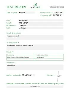 Odin Pharma Trenbolone E Lab Test