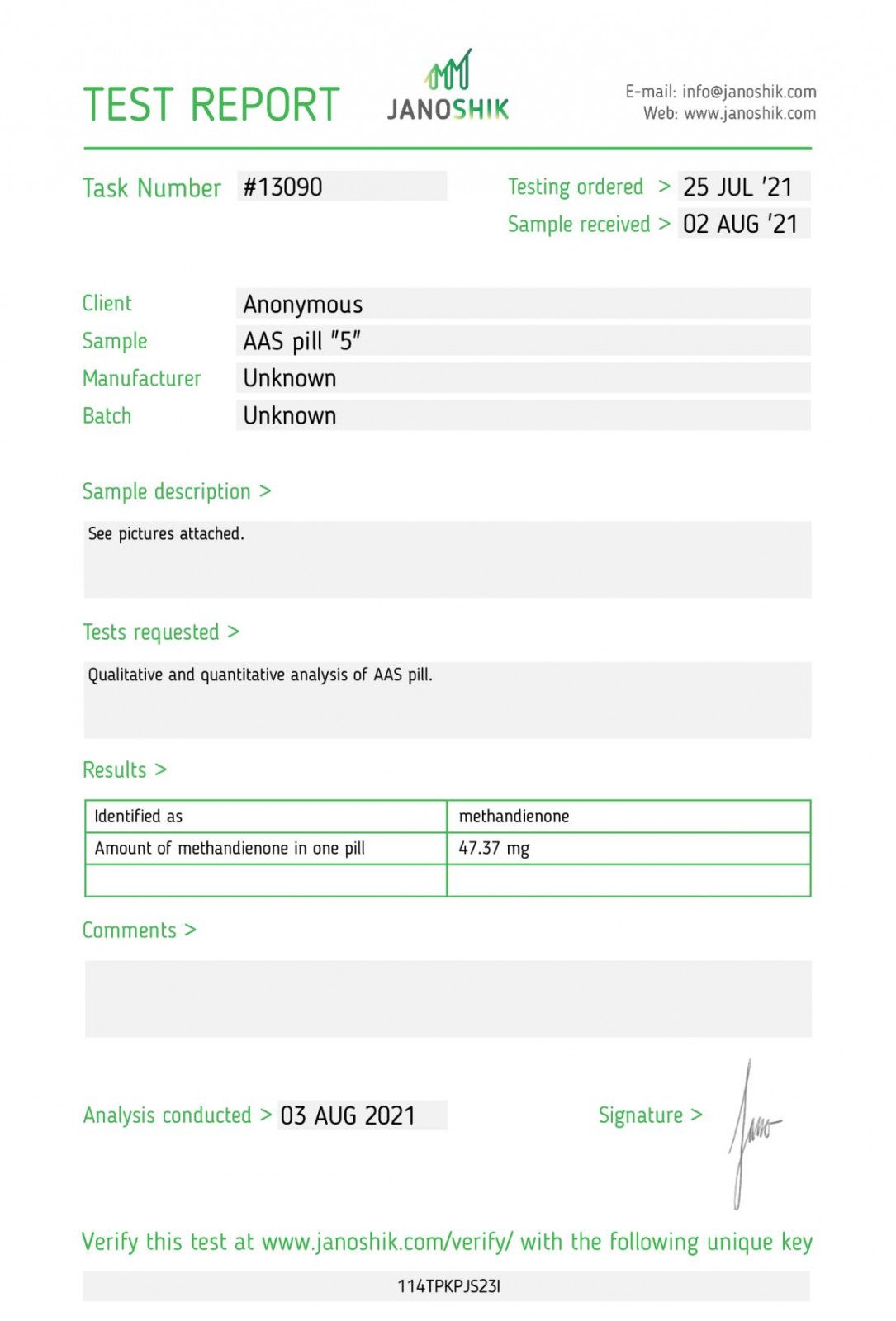 Odin Pharma Dianabol Lab Test