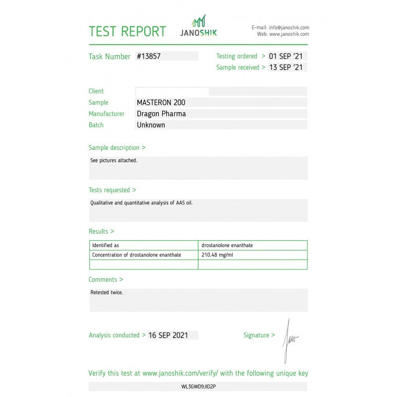 Masteron 200 Lab Test